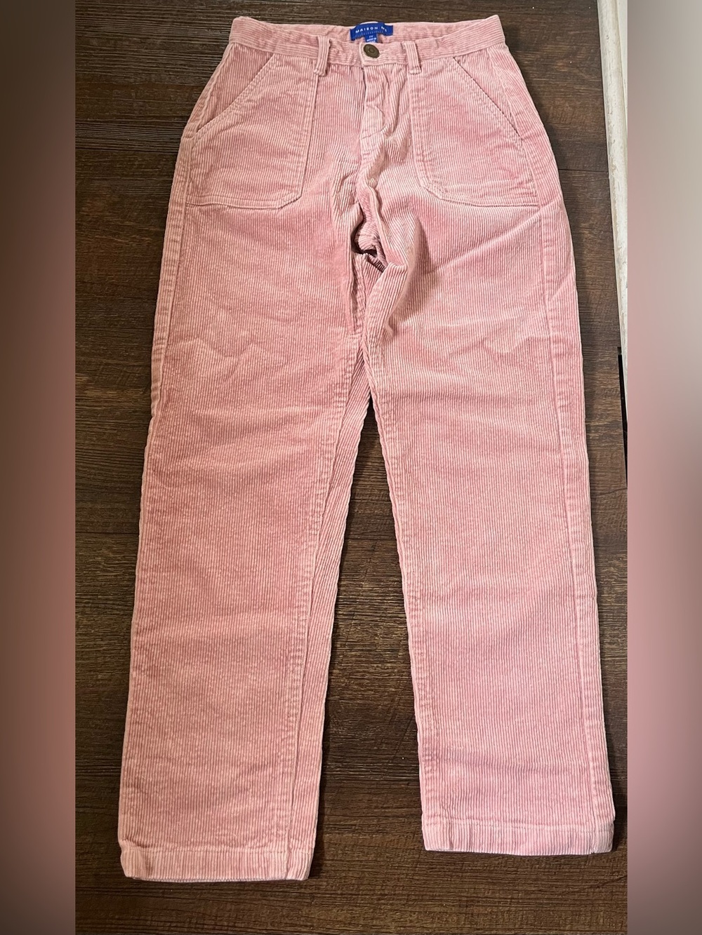Maison Me Corduroy Straight-Leg Pants in Dusty Pink - Kids